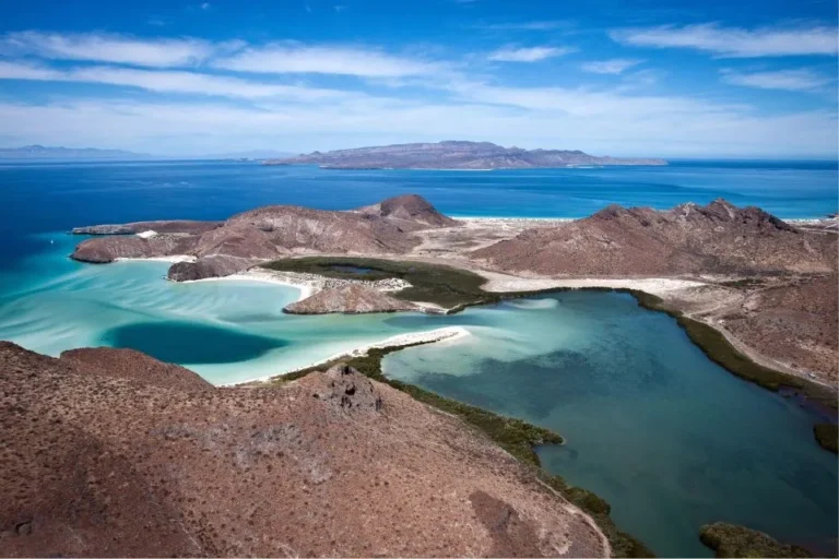 vista aerea de balandra, baja california sur