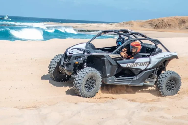 Buggies todo terreno en el desierto de Los Cabos, explorando senderos y dunas en una emocionante aventura off-road.